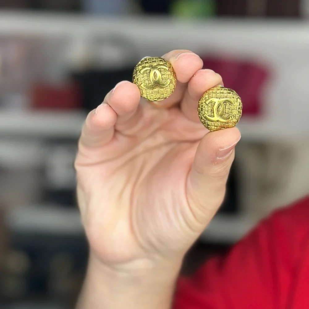 Chanel 24K Gold Plated Clip On Earrings